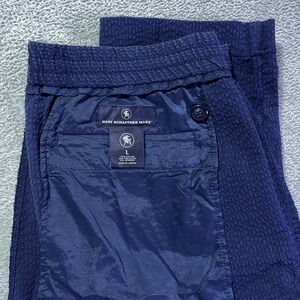 Hart Schaffner Marx Men's Textured Navy Blue Pants Elastic Waist Size‎ L Lounge